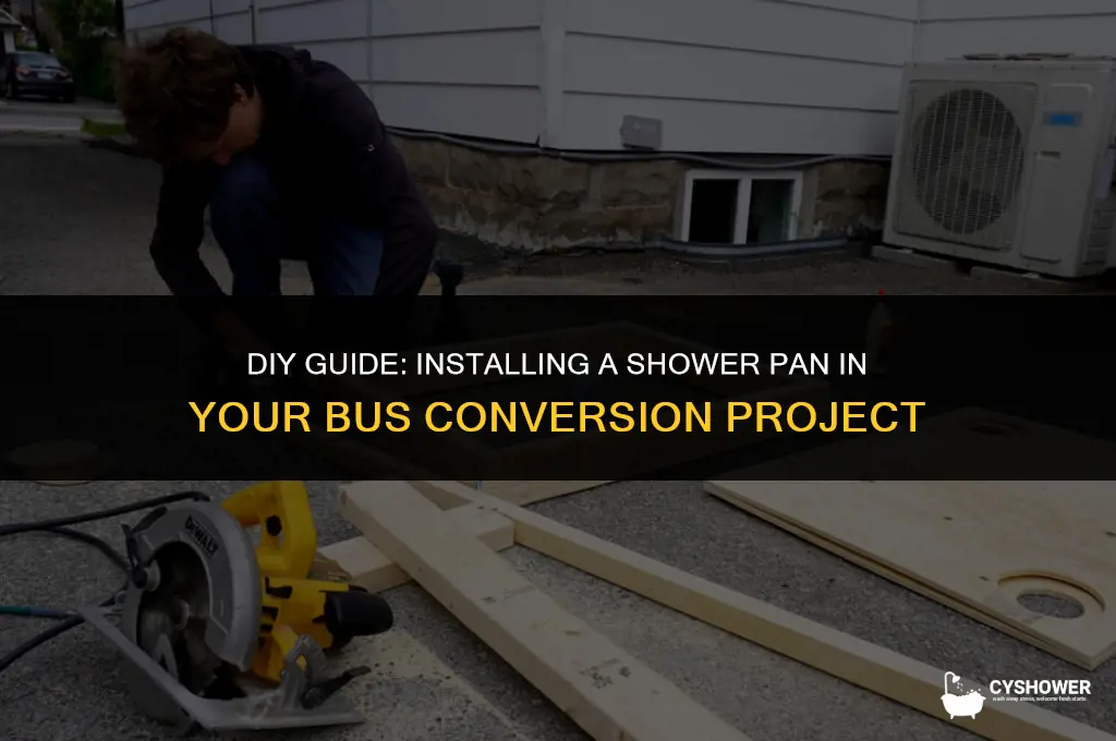 how to install shower pan in bus conversion