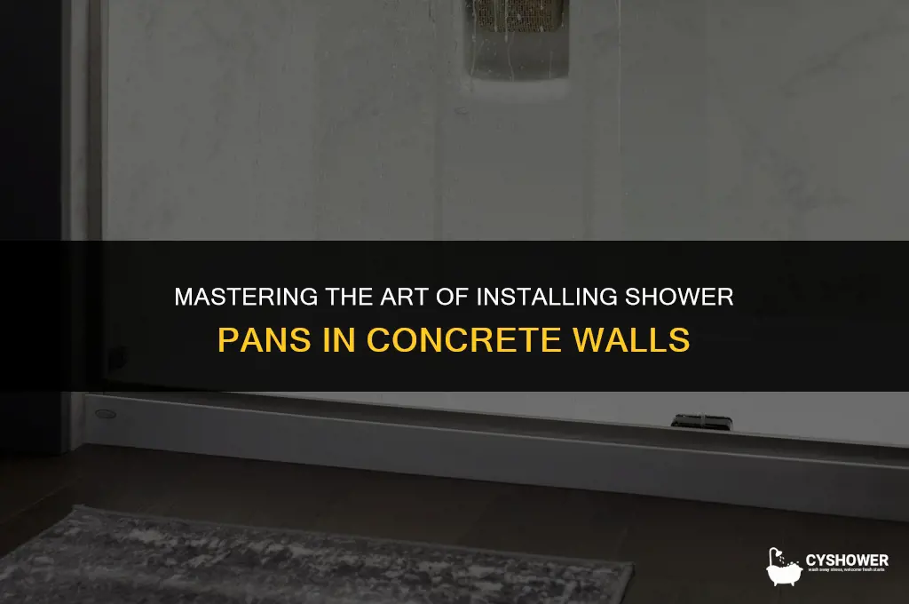 how to install shower pan in concrete walls