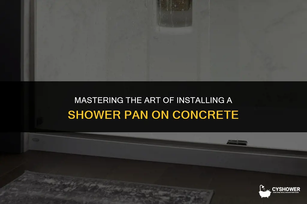 how to install shower pan on concrete floor