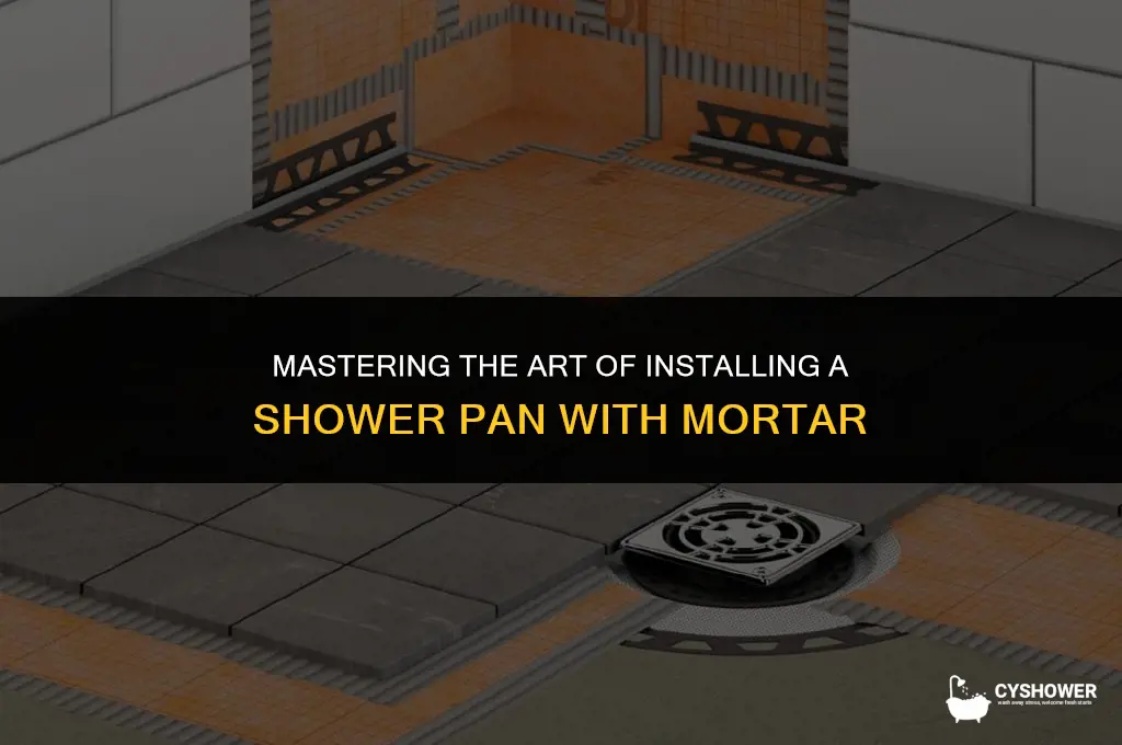 how to install shower pan with mortar
