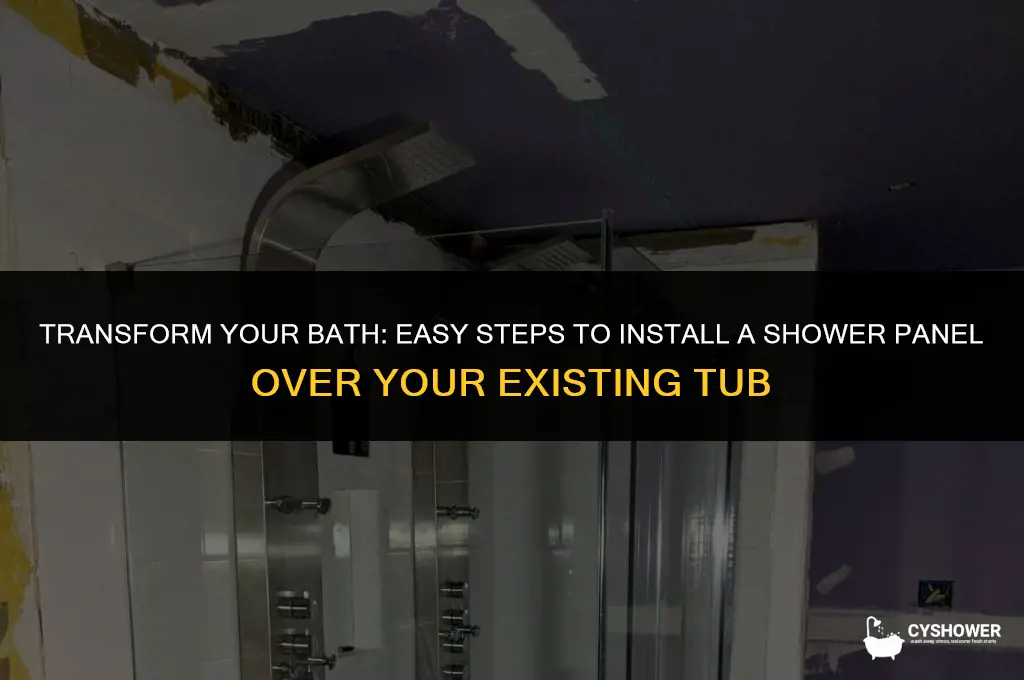how to install shower panel with existing tub