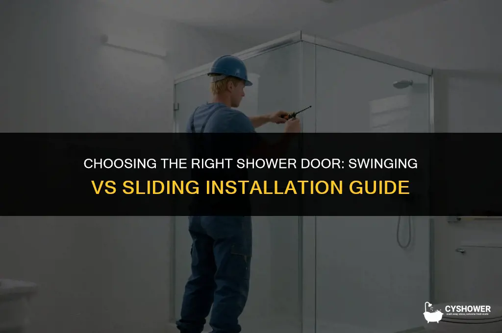 how to install shower swinging door vs sliding door