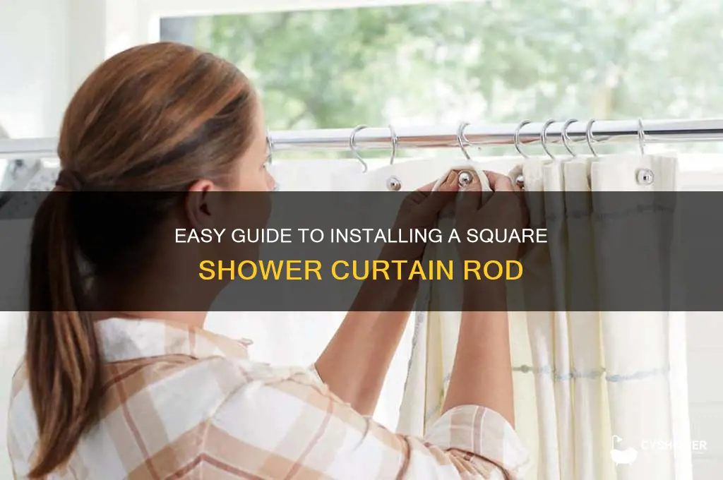 how to install square shower curtain rod