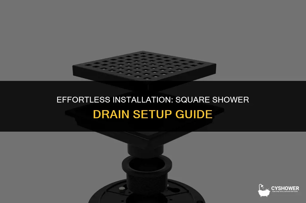 how to install square shower drain