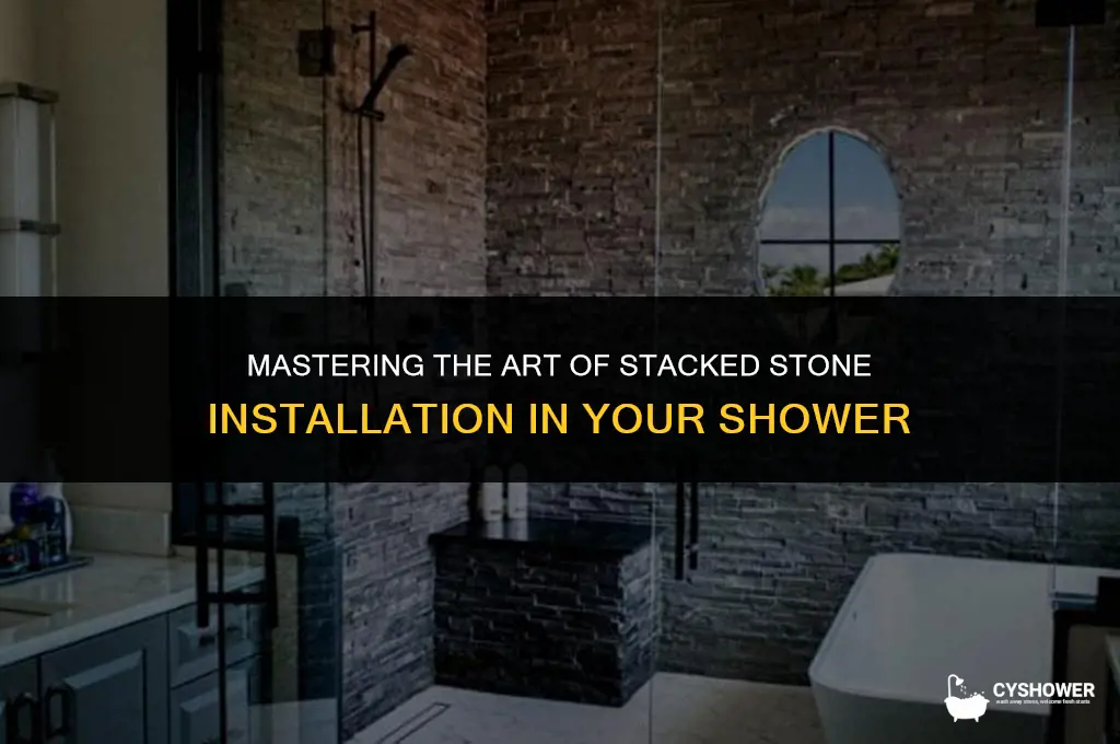 how to install stacked stone in shower