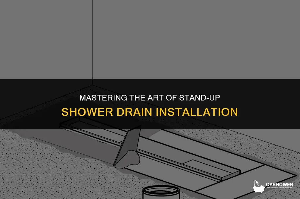 how to install stand up shower drain
