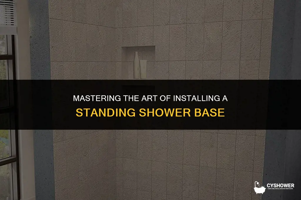 how to install standing shower base