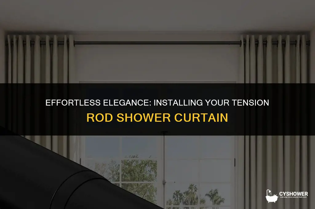 how to install tension rod shower curtain