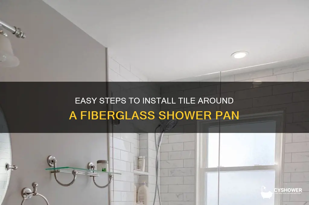 how to install tile around a fiberglass shower pan
