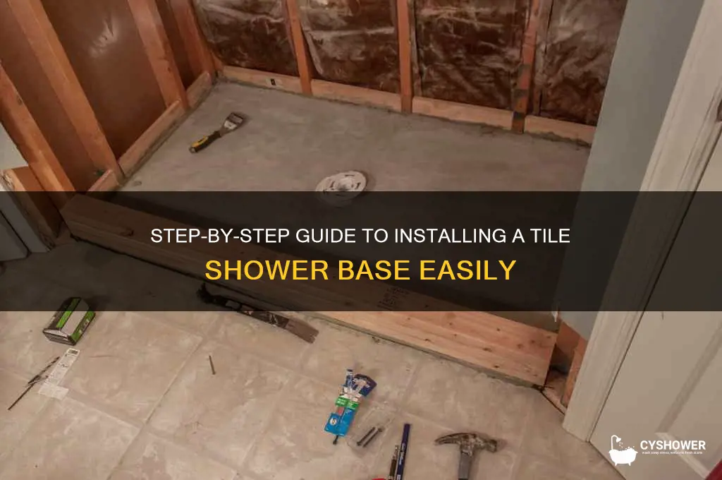 how to install tile shower base