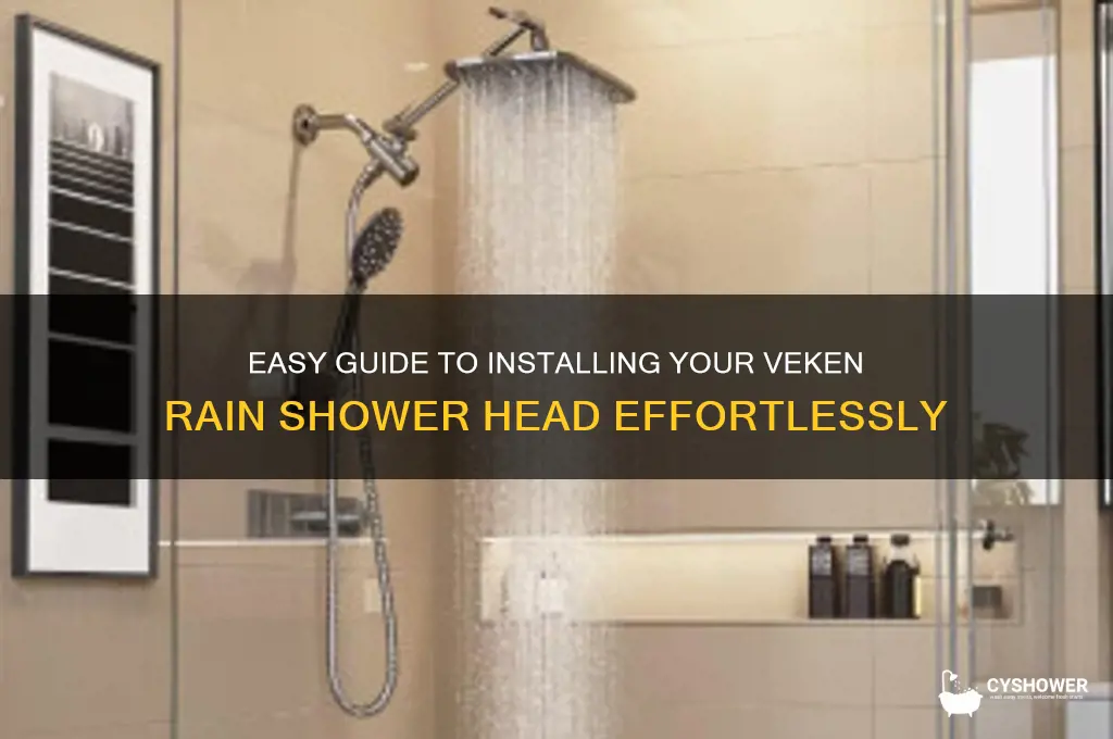 how to install veken rain shower head