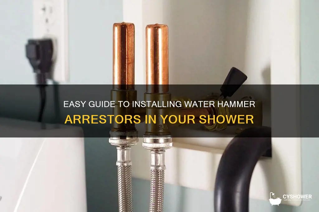 how to install water hammer arrestor in shower