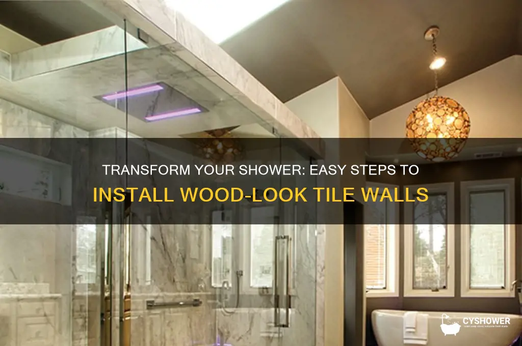 how to install wood look tile on shower walls