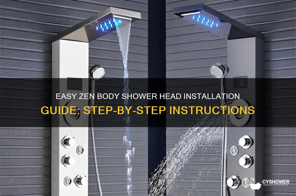 how to install zen body shower head