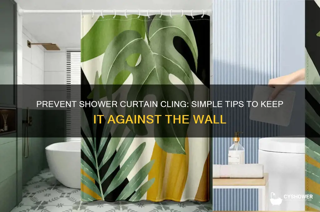 how to keep shower curtain against wall