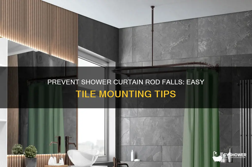 how to keep shower curtain rod from falling off tile