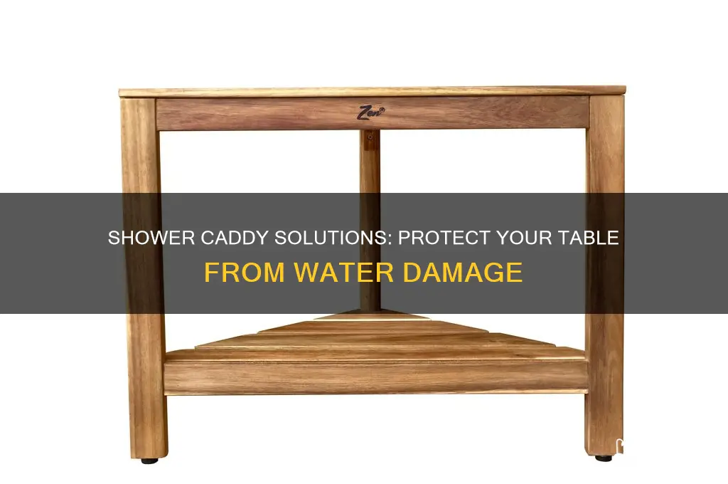 how to keep table from getting wet from shower caddy