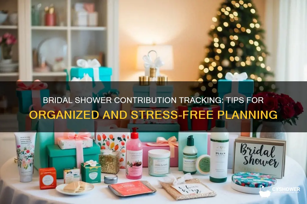 how to keep track of contributions for bridal shower