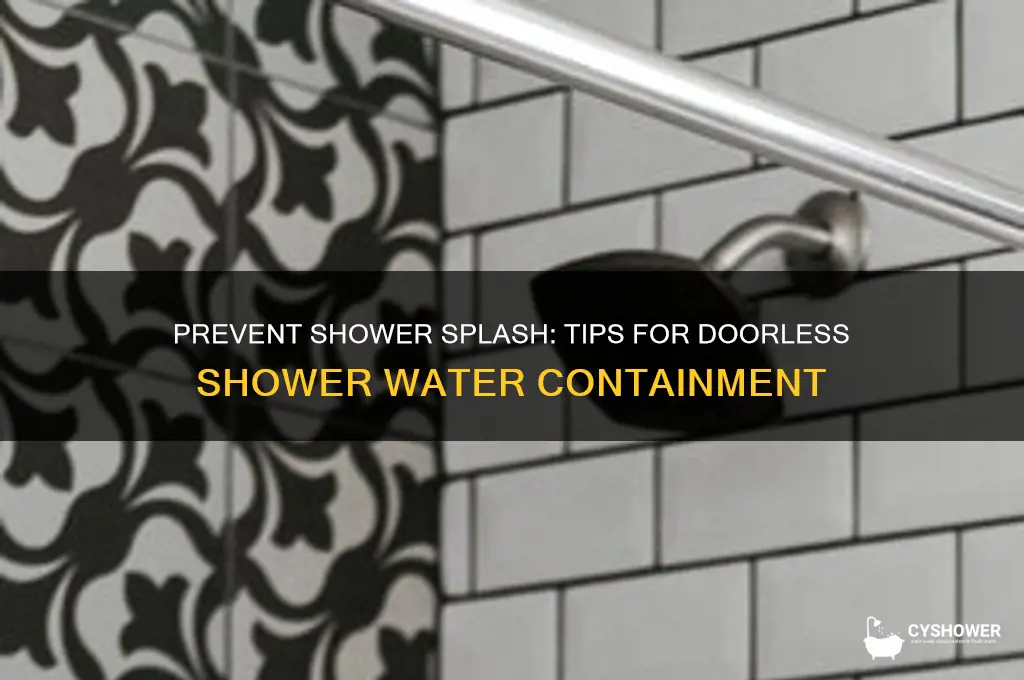 how to keep water from splashing out of doorless shower