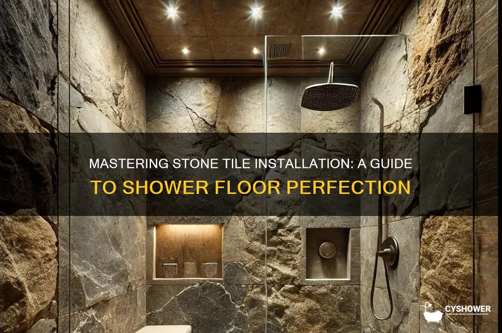 how to lay stone tile in shower floor