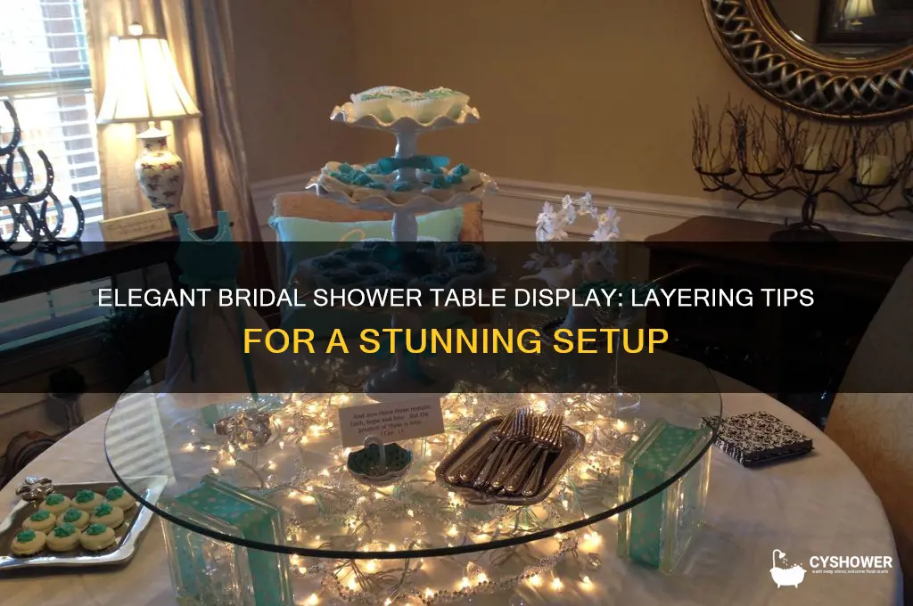 how to layer a table bridal shower table display