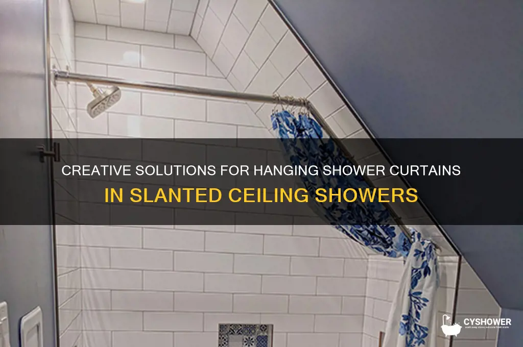 how to lit in straight shower curtain slanted ceiling