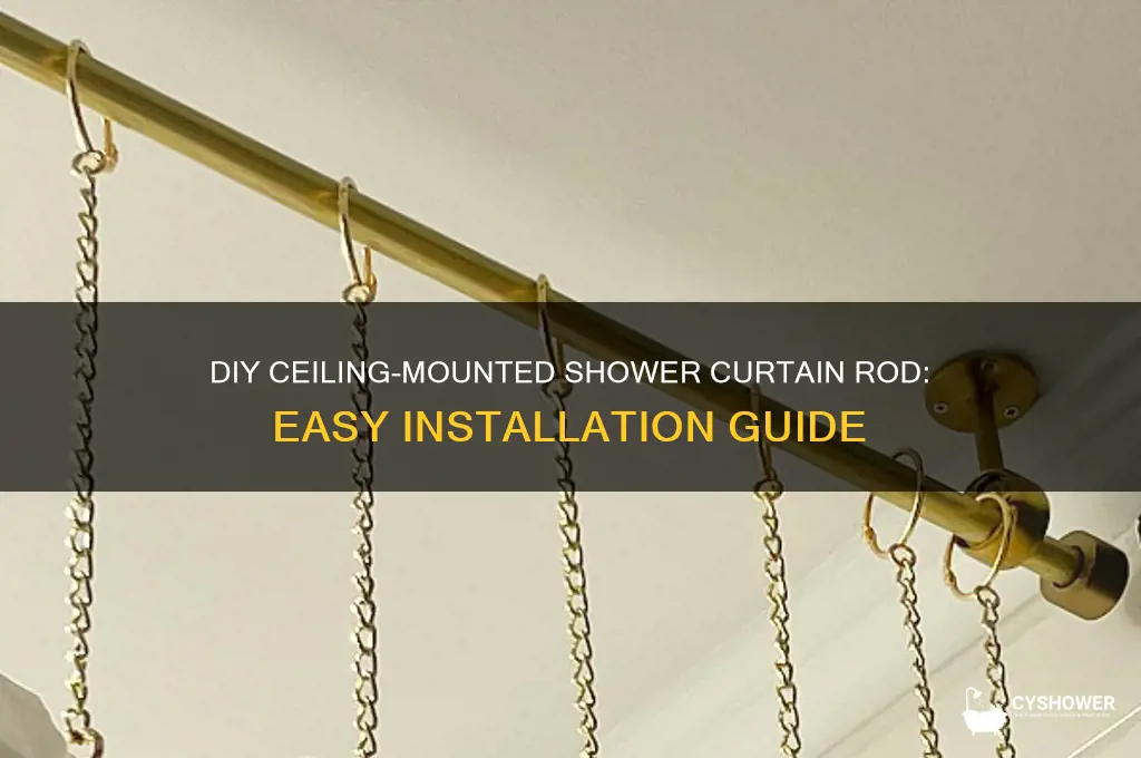 how to make a ceiling mounted shower curtain rod