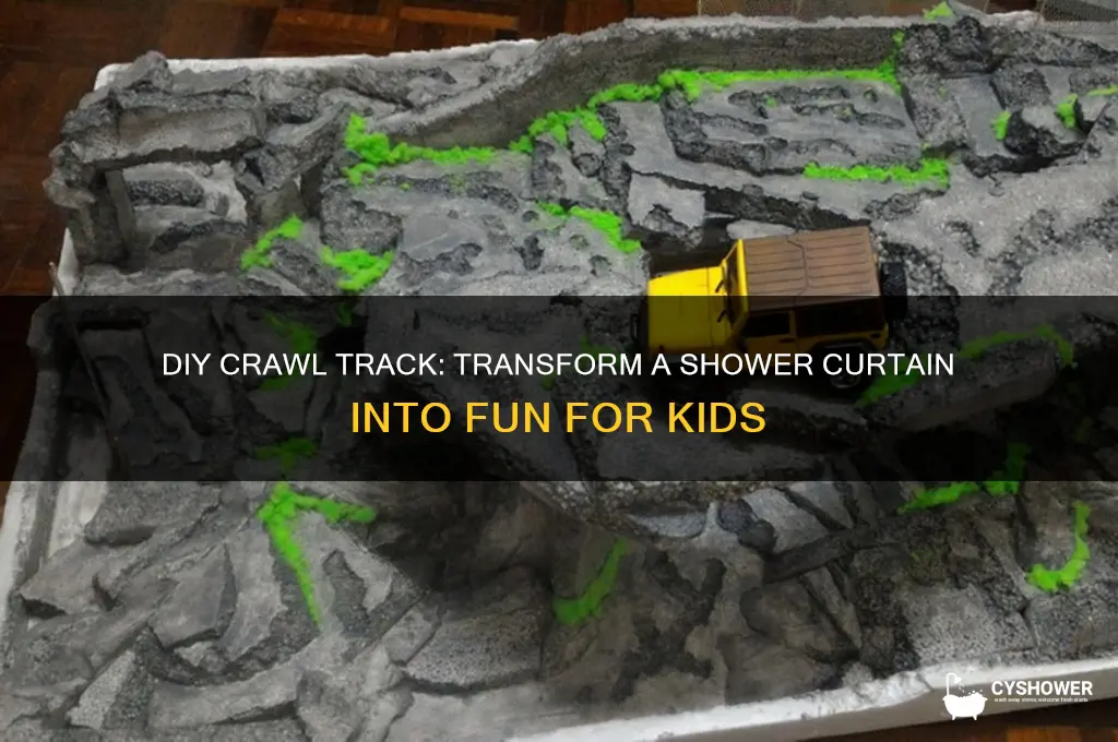 how to make a crawl track from a shower curtain