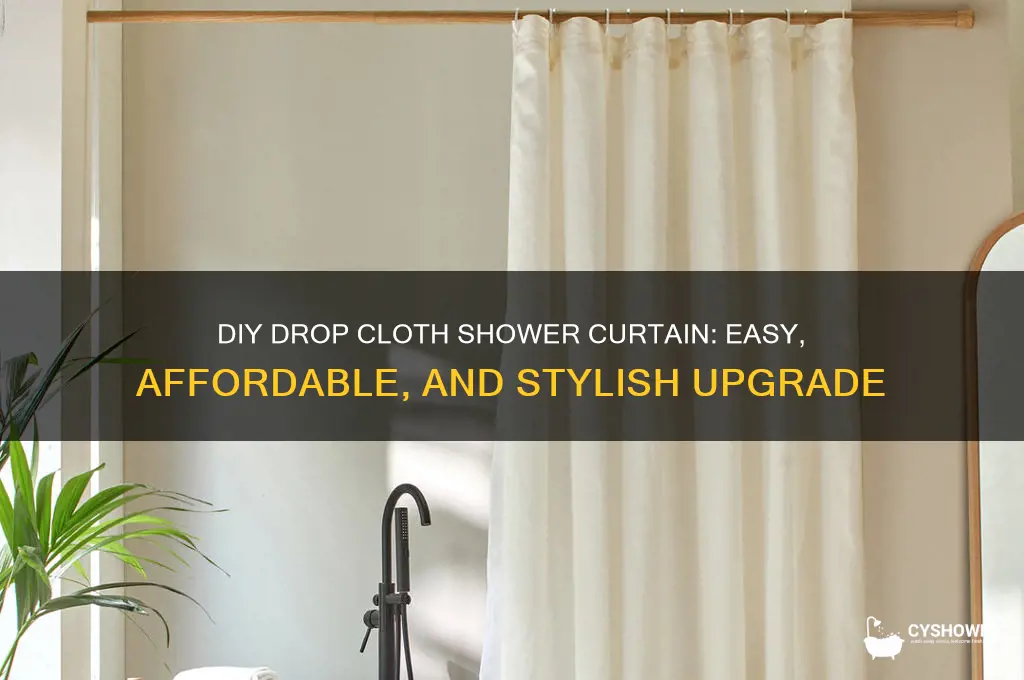 how to make a drop cloth shower curtain