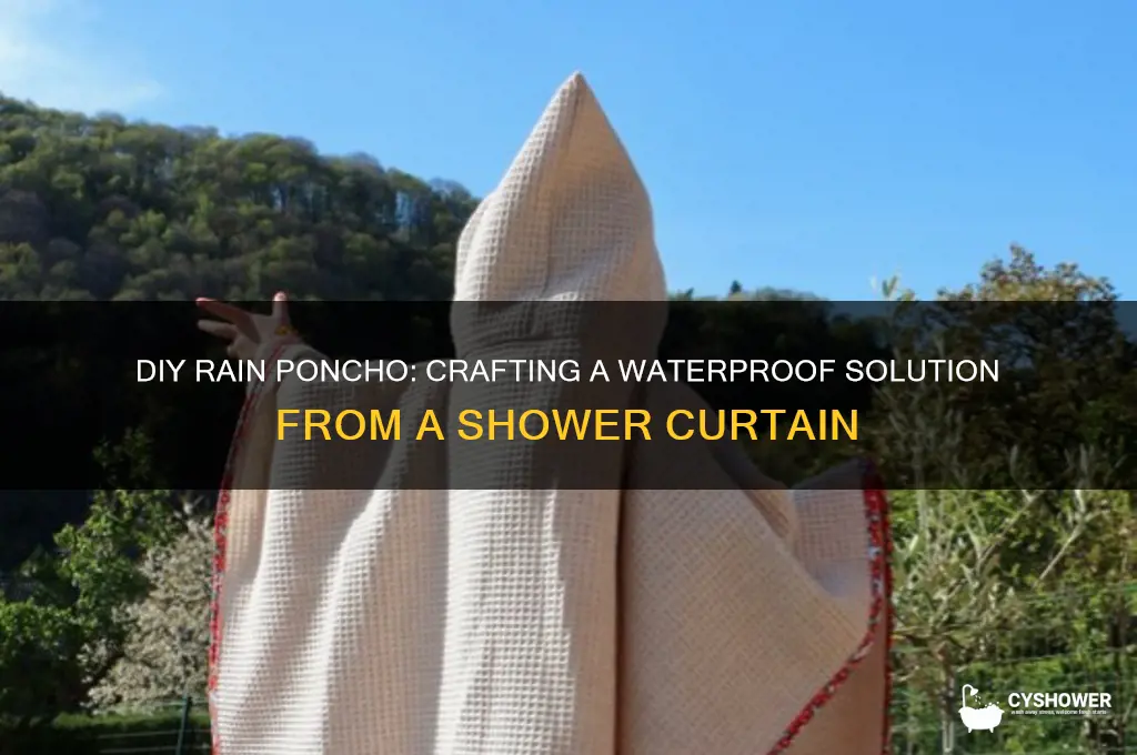 how to make a rain poncho from a shower curtain