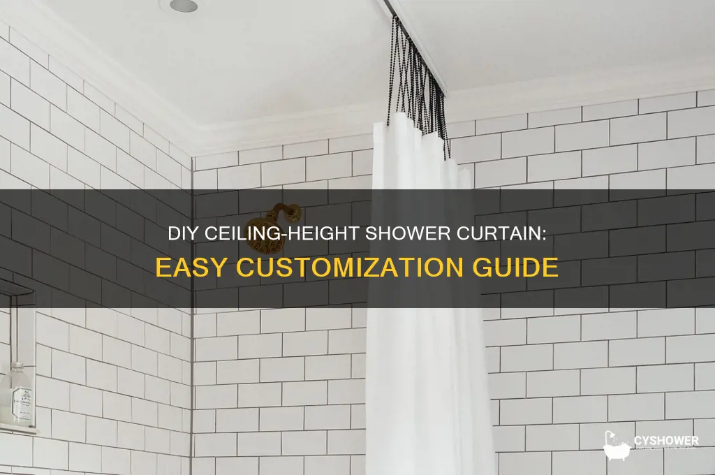 how to make a shower curtain to go to ceiling