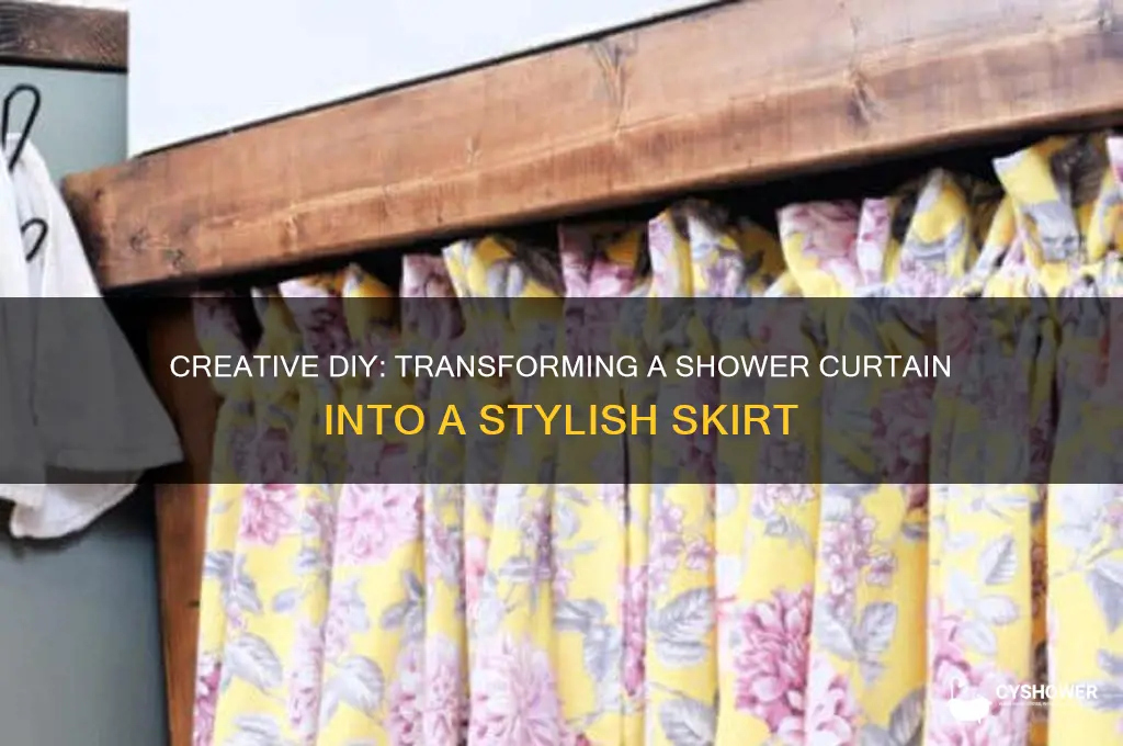 how to make a skirt out of a shower curtain