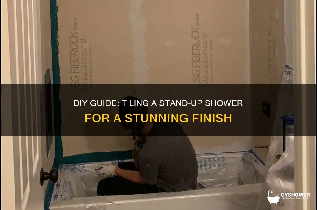 how to make a stand up shower tile