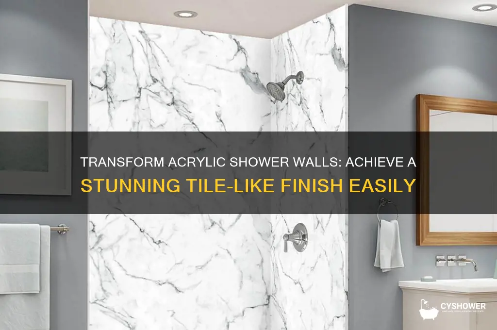 how to make acrylic shower wall look like tile