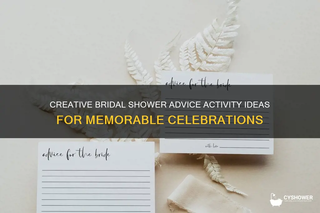 how to make an advice activitey for a bridal shower