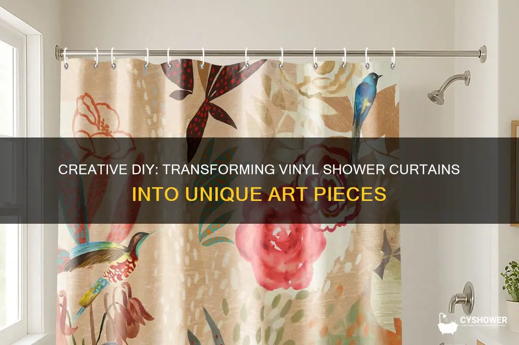 how to make art from vynl shower curtain