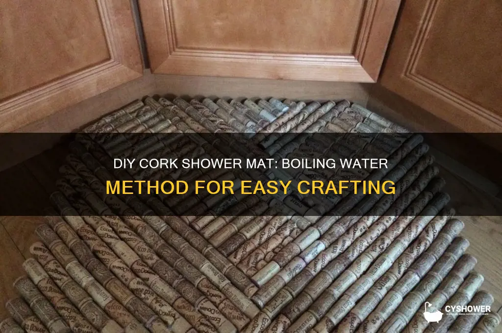 how to make cork shower mat boiling water