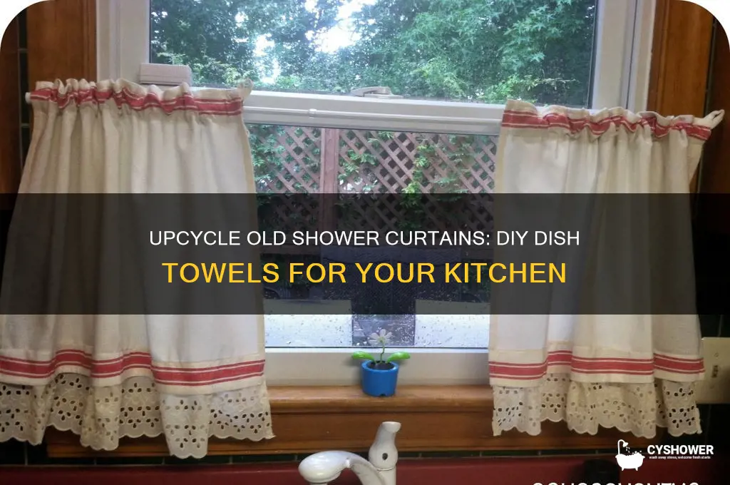 how to make dish towels from old shower curtain