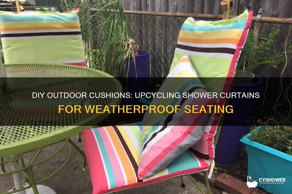 how to make outdoor cushions from shower curtains