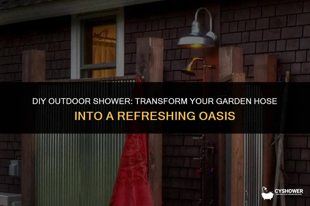 how to make outdoor shower with garden hose