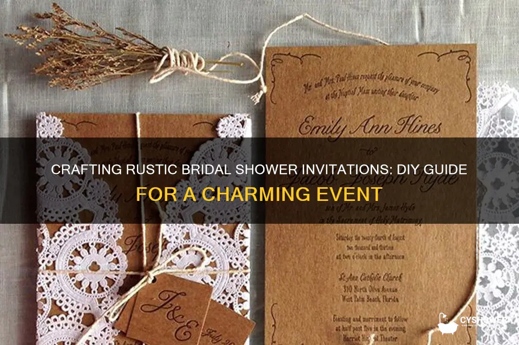 how to make rustic bridal shower invitations