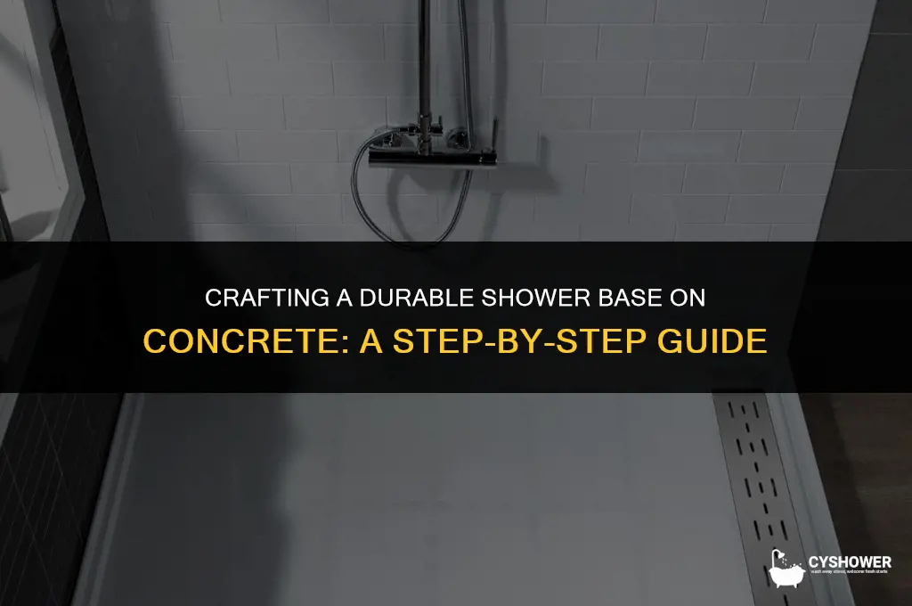 how to make shower base on concrete