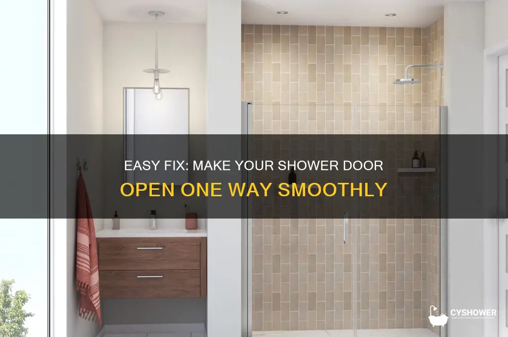 how to make shower door open one way