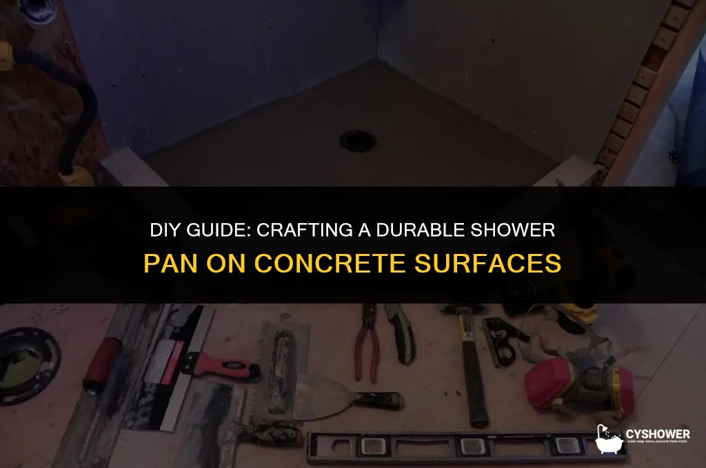 how to make shower pan on concrete