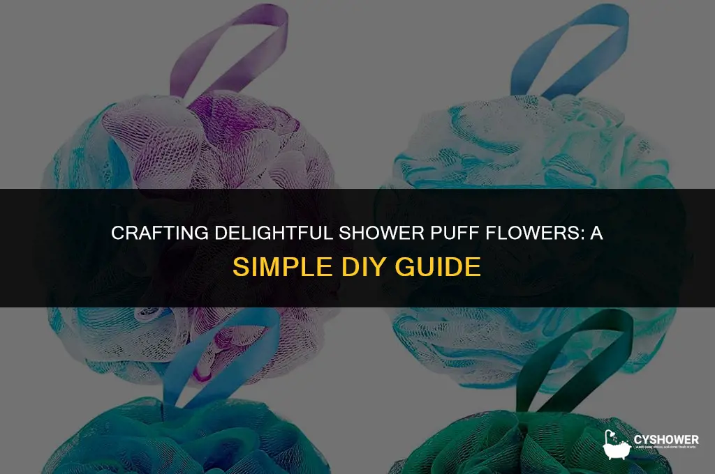 how to make shower puff flowers