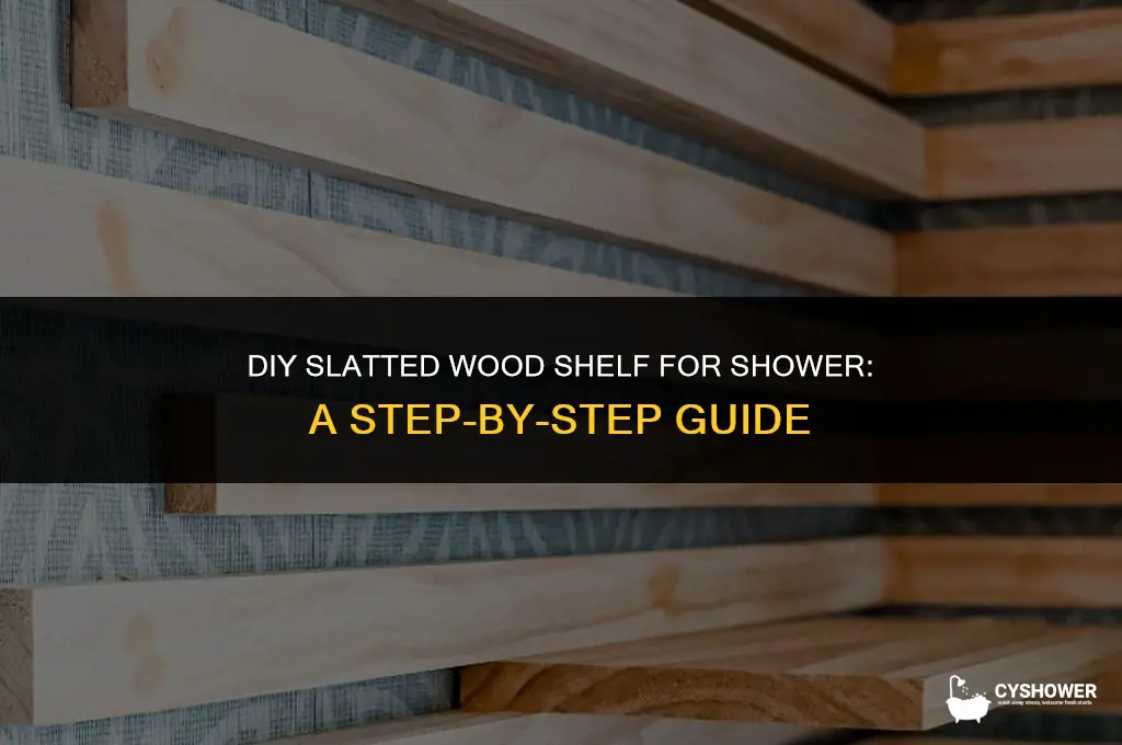 how to make slatted wood shelf for shower