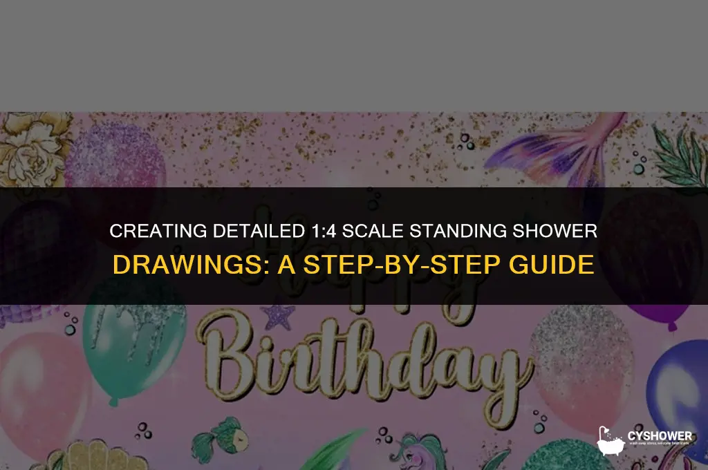 how to make standing shower drawings in 1 4 scale