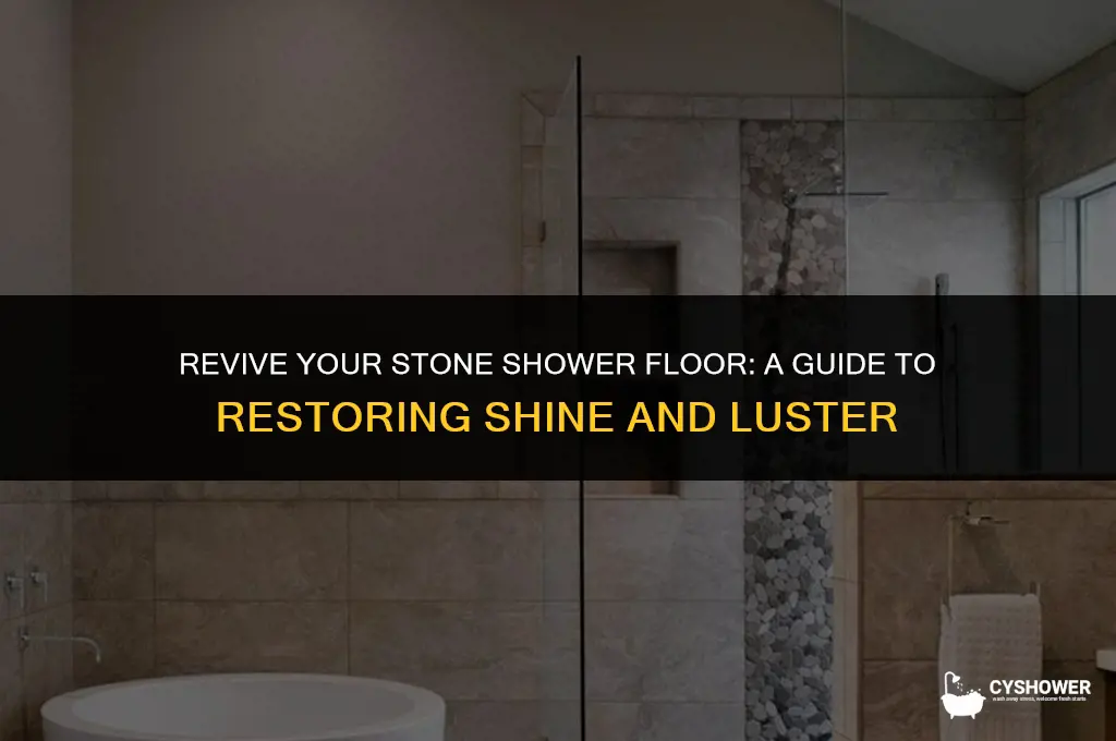 how to make stone shower floor shine