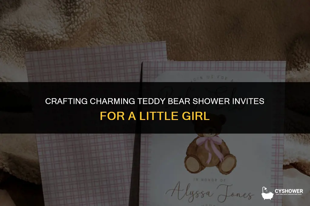 how to make teddy bear shower invitations for a girl