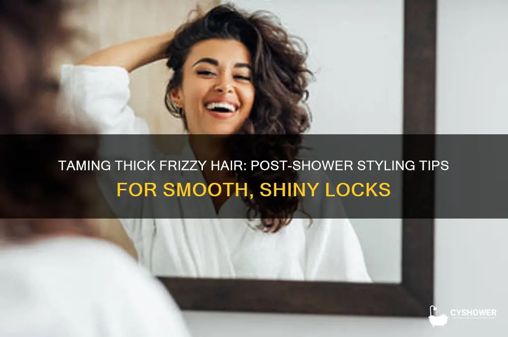 how to make thick frizzy hair look nice after shower